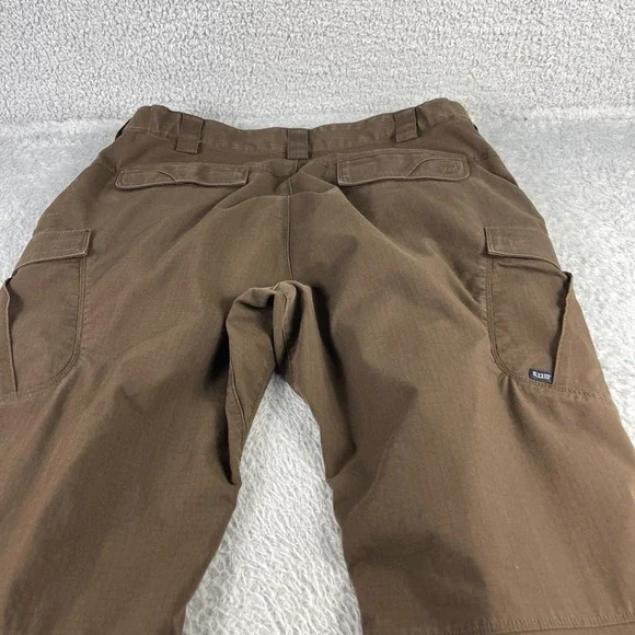 5.11 Tactical Cargo Pants Mens 38x32 Brown Ripstop Work Outdoor Trousers - Picture 9 of 10